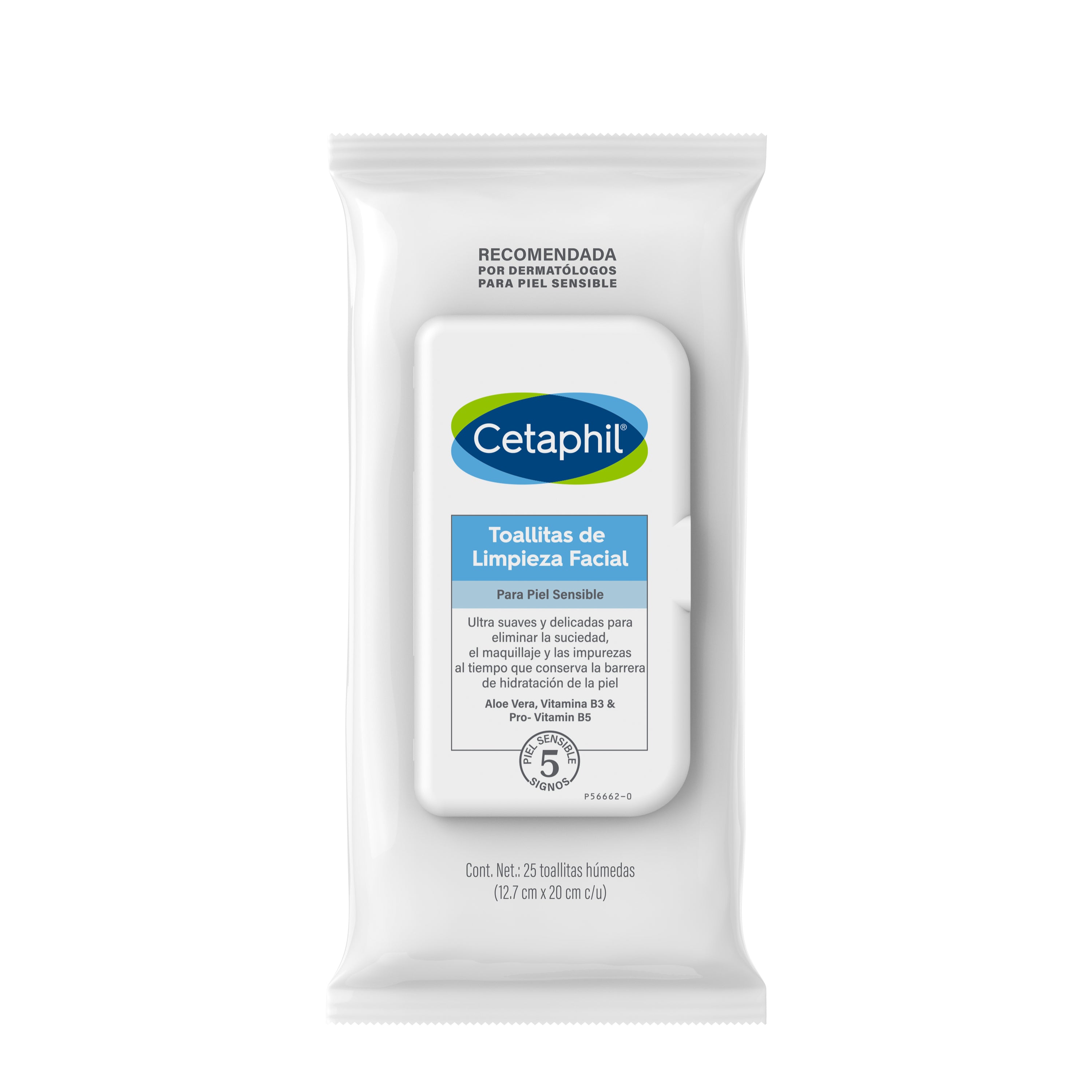 Cetaphil Toallitas de Limpieza Facial 25 piezas (12.7cm X 20cm)