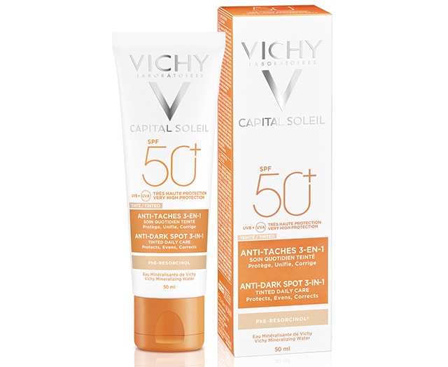 Capital Soleil Antimanchas 3en1 con color SPF50+ 50ml