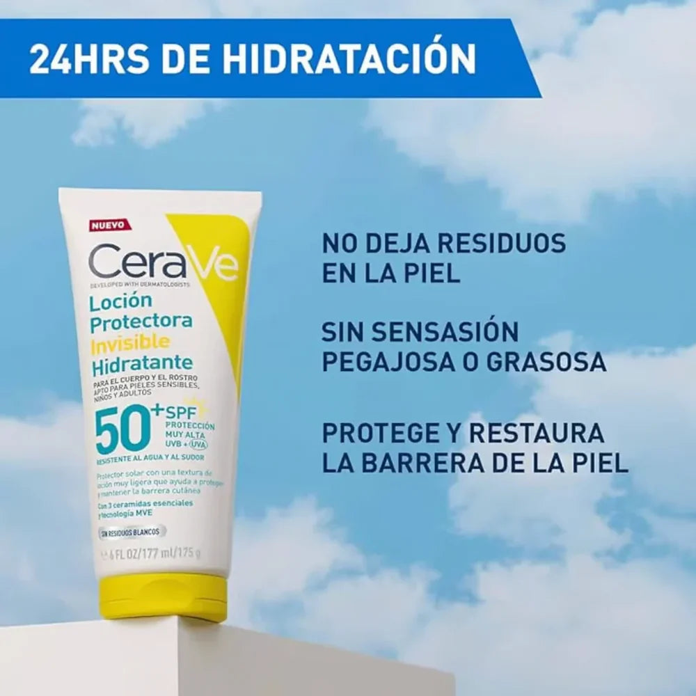 CeraVe Loción Protectora Invisible Hidratante SPF50+