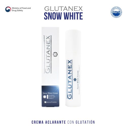 GLUTANEX™ SNOW WHITE Crema Aclarante, Seborreguladora y Antioxidante con Glutatión, Ácido Tióctico, Vitamina C y Niacinamida (50gr.)